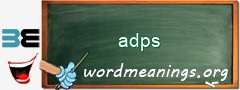 WordMeaning blackboard for adps